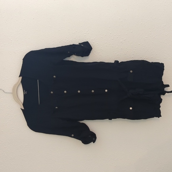 Guess Black Romper Size 27 Elastic Waist Snap Closure Pockets - Picture 1 of 8